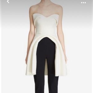 Brandon Maxwell lady Gaga cream strapless top
